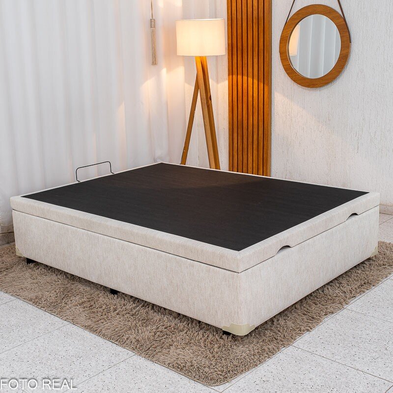 Base Box Baú Casal Prime Confort Korino Linho Palha Blindado 138x188x45 - Issacar - Imagem 3