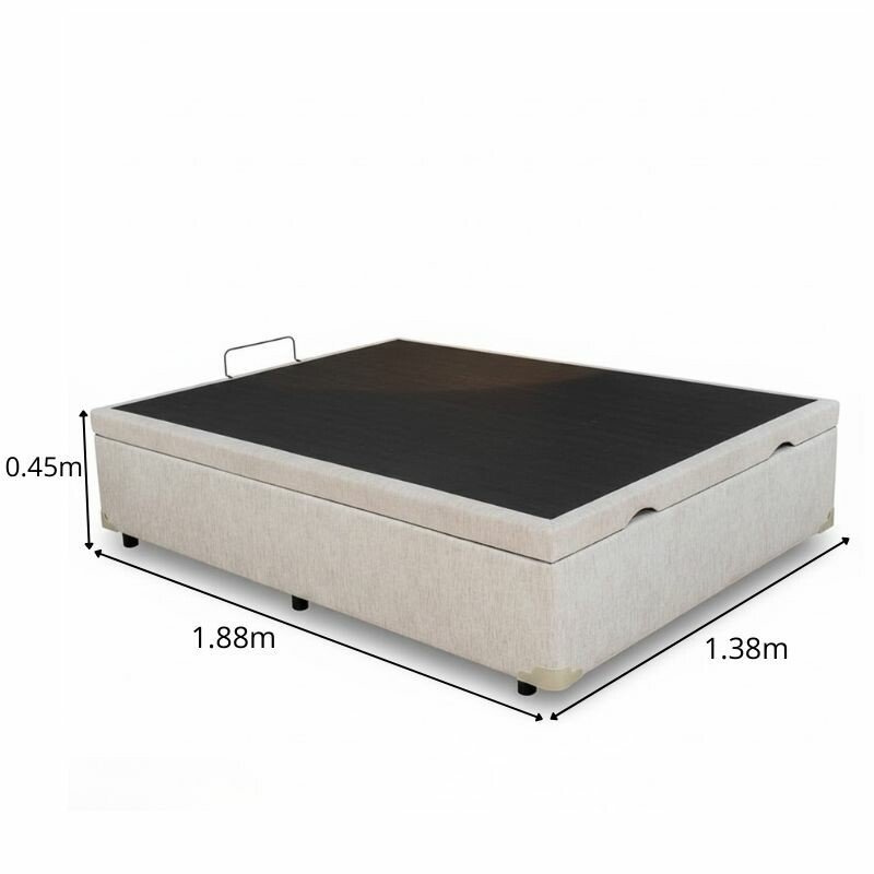 Base Box Baú Casal Prime Confort Korino Linho Palha Blindado 138x188x45 - Issacar - Imagem 2