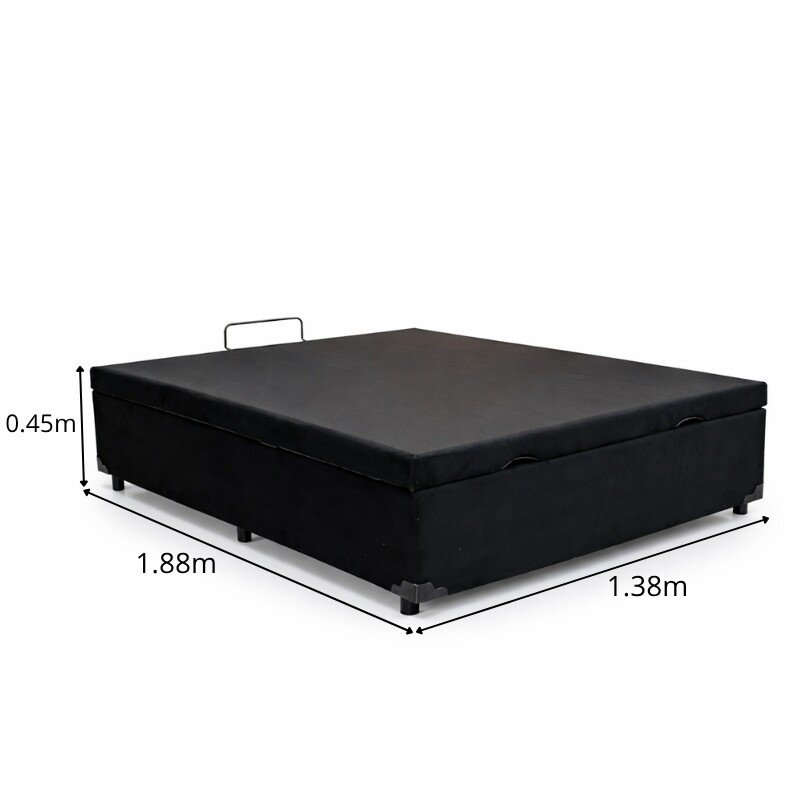 Colchão Casal Classic Supreme Ortopédico Lestespuma + Box Baú Casal Prime Confort Sued Preto Blindado Issacar - 138x188x64 | Suporta até 200kg - Imagem 8