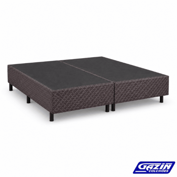 Base Box Queen Bipartido Universal Marrom Bordado 158x198x40 - Gazin