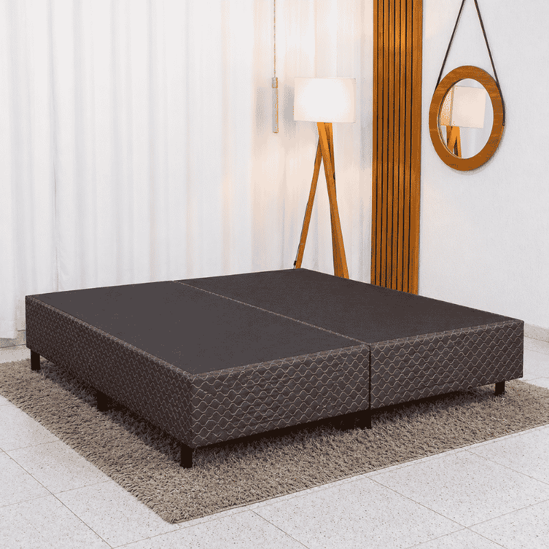Base Box Queen Bipartido Universal Marrom Bordado 158x198x40 - Gazin - Imagem 3