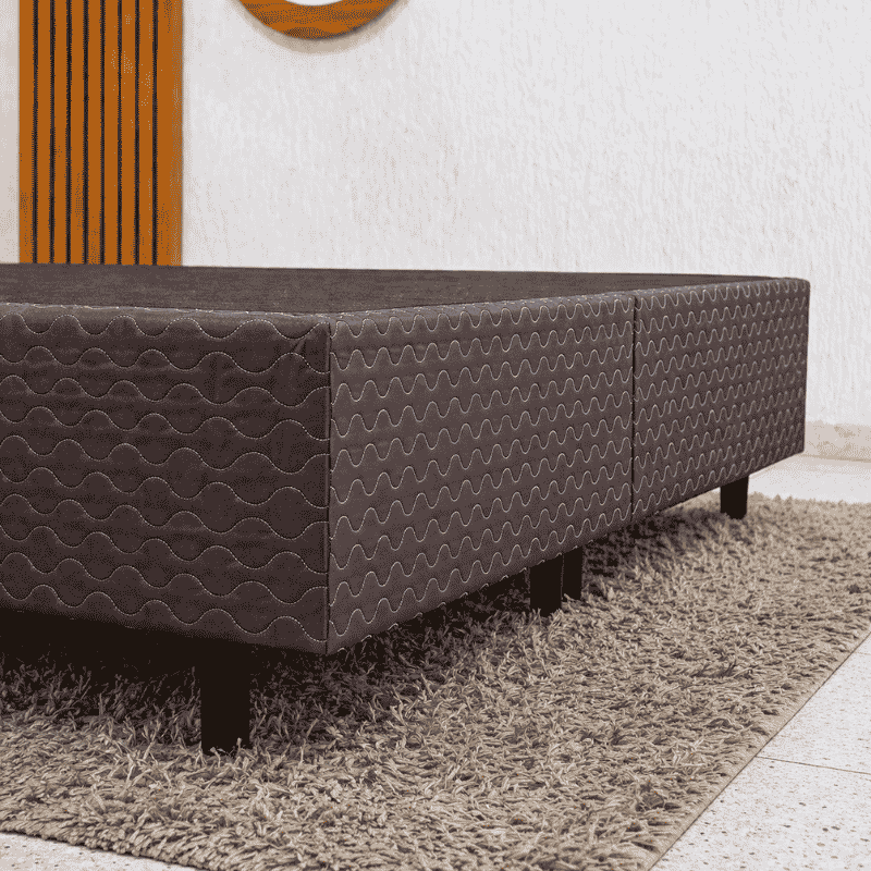 Base Box Queen Bipartido Universal Marrom Bordado 158x198x40 - Gazin - Imagem 5