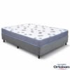 Box Casal Sued Cinza Ortobel + Colchão Casal Light 100% Espuma D33 Selado 138x188x54 - Ortobom | Suporta até 260kg