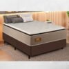 Box Casal Sued Marrom Ortobel + Colchão Casal Twins 138x188x71 Molas BlueWave - Gazin | Suporta até 290kg