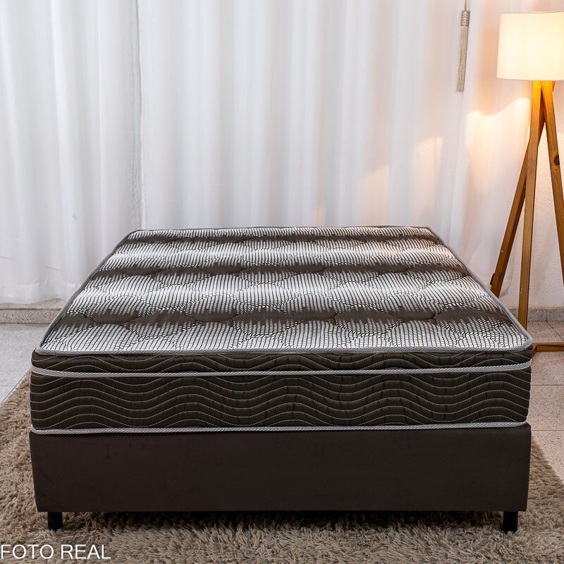 Box Casal Sued Marrom Ortobel + Colchão Casal Ortopédico Light 138x188x62 - Ortobom | Suporta até 260kg - Imagem 4