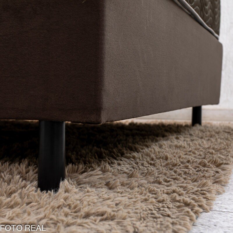Box Casal Sued Marrom Ortobel + Colchão Casal Ortopédico Light 138x188x62 - Ortobom | Suporta até 260kg - Imagem 6