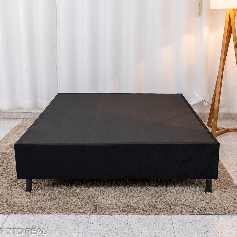 Box Casal Sued Preto 138x188x37 - Ortobel - Imagem 2