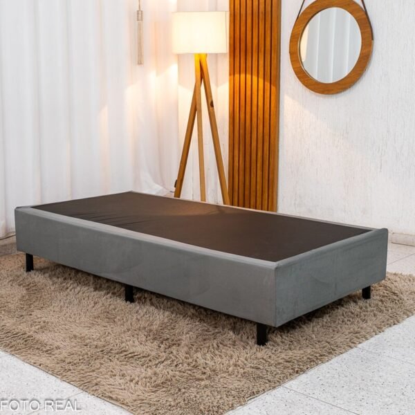 Box Solteiro Sued Cinza 88x188x37 - Ortobel