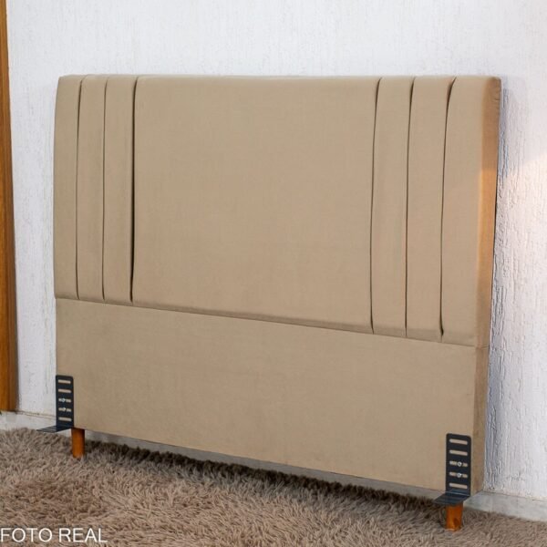 Cabeceira Casal Portinari Veludo Bege Larg. 1.40m