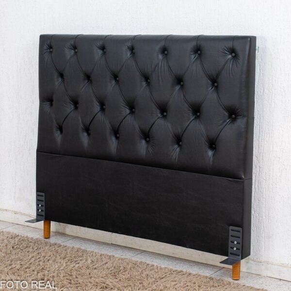 Cabeceira Queen Vitória Korino Preto Larg. 1.60m
