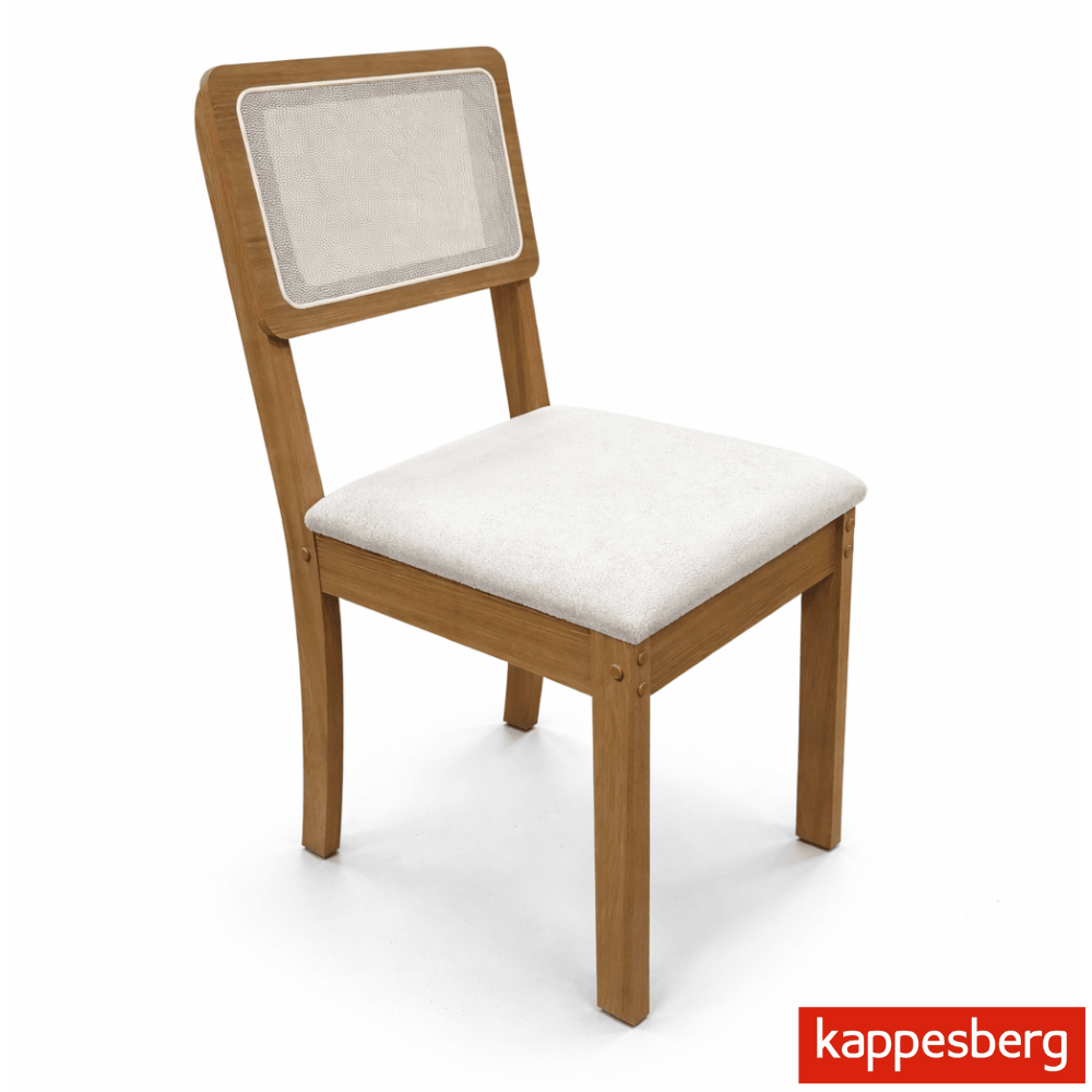 Mesa de Jantar BA68 Tampo MDF Madeirado 160X80 Madeira Maciça + 6 Cad. Gardeni Cinamomo - Kappesberg - Imagem 9