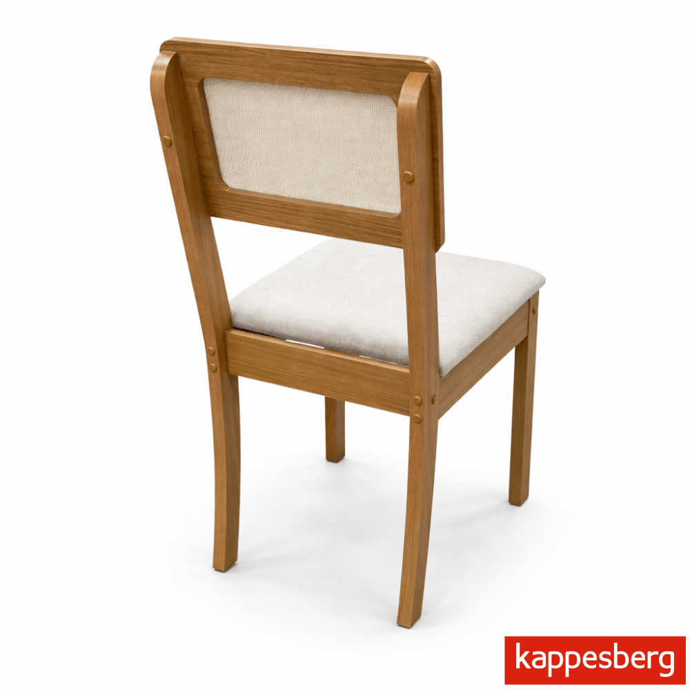 Mesa de Jantar BA68 Tampo MDF Madeirado 160X80 Madeira Maciça + 6 Cad. Gardeni Cinamomo - Kappesberg - Imagem 7