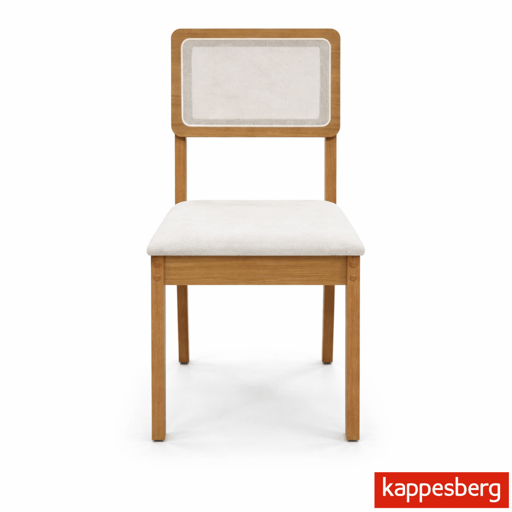 Mesa de Jantar BA68 Tampo MDF Madeirado 160X80 Madeira Maciça + 6 Cad. Gardeni Cinamomo - Kappesberg - Imagem 8