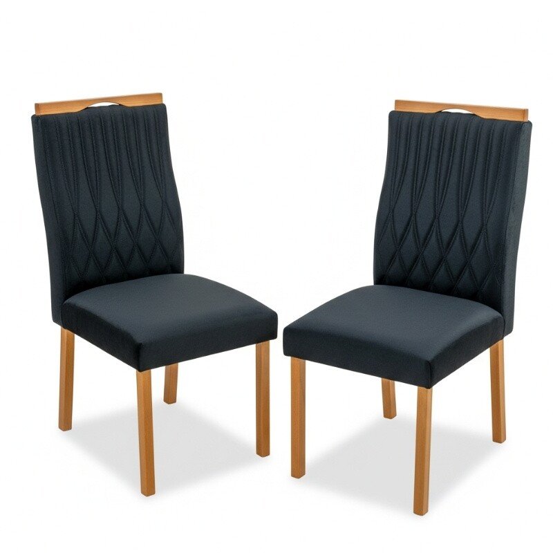 Mesa de Jantar Pedro 120x80 Vidro Preto/Base Madeira Art Assento - Entregue Montada - Imagem 6