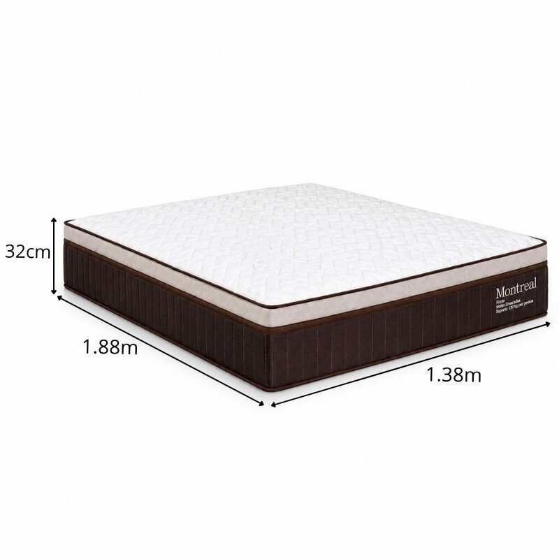 Colchão Casal Montreal 138x188x32 Molas Ensacadas - Viero | Suporta até 260kg - Imagem 7