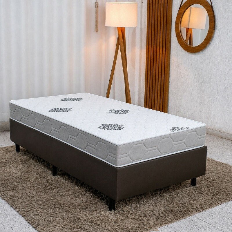 Colchão Solteiro Confort Premium Ortopédico D28 - Inovaflex + Box Solteiro Korino Marrom - Ortobel 88x188x55 | Suporta até 120kg - Imagem 4