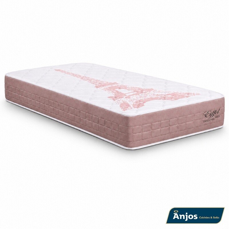 Colchão Solteiro Eiffel Molas Ensacadas Rosa - Anjos + Box Solteiro Korino Marrom - Ortobel 88x188x63 | Suporta até 130kg - Imagem 11