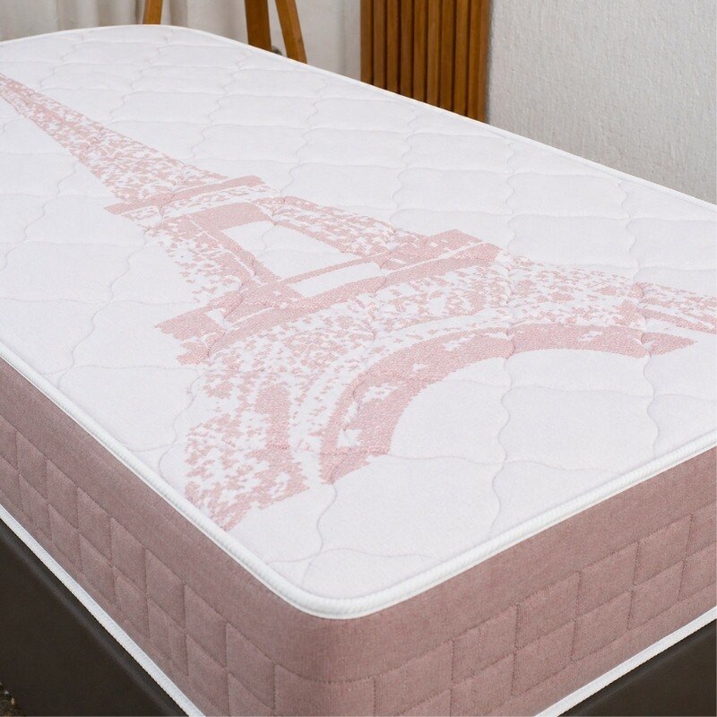 Colchão Solteiro Eiffel Molas Ensacadas Rosa - Anjos + Box Solteiro Korino Marrom - Ortobel 88x188x63 | Suporta até 130kg - Imagem 7