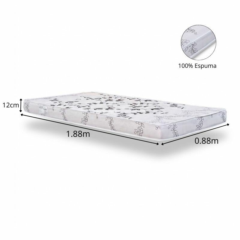 Colchão Solteiro Soffie Lotus 88x188x12 D20 Cinza - Nosso Sonho - Imagem 4
