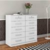Cômoda Vane 006 Branco 10 Gavetas Larg. 1.18m - JL Móveis