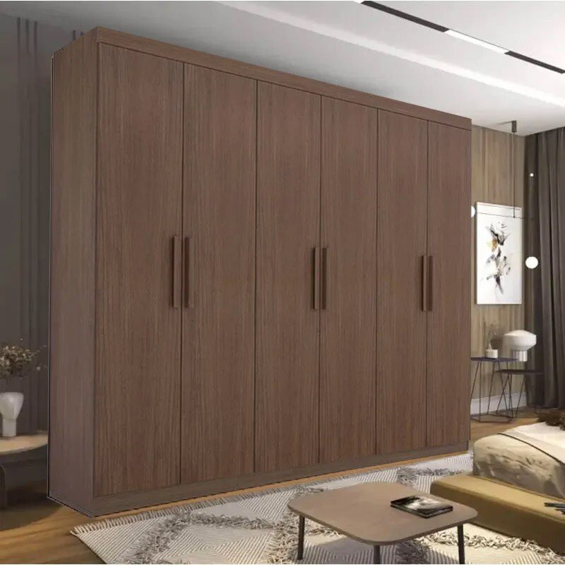 Roupeiro Casal Los Angeles Castanho/Off 3 Portas 6 Gavetas C/ 1 Espelho Detalhe Ripado Portas Flex 100% MDF Larg. 2.73m - D Doro - Imagem 9