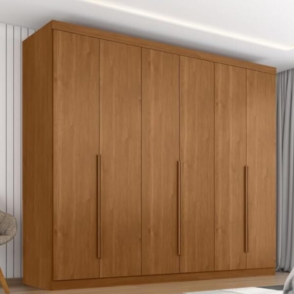 Guarda-roupa Casal Alvorada 6 Portas Larg. 2.70m 100% MDF Nature - Bianchi