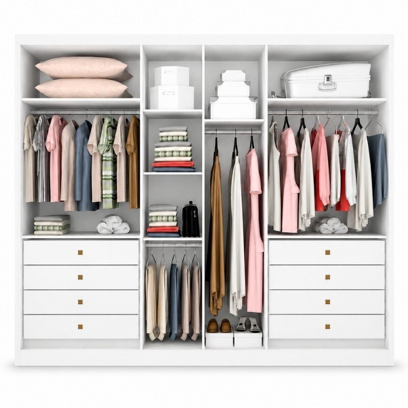 Guarda-roupa Rizon New Neve Larg. 2.43m 6 Portas 8 Gavetas - Novo Horizonte - Imagem 2