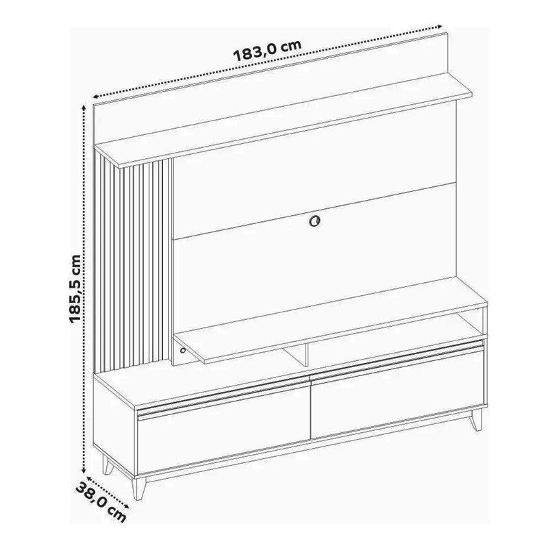 Home NT 1400 C/Detalhe Ripado e LED para TV's até 60 Polegadas Larg. 1.83m - Notável - Imagem 5