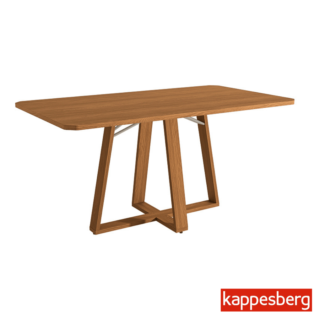 Mesa de Jantar BA68 Tampo MDF Madeirado 160X80 Madeira Maciça + 6 Cad. Gardeni Cinamomo - Kappesberg - Imagem 5