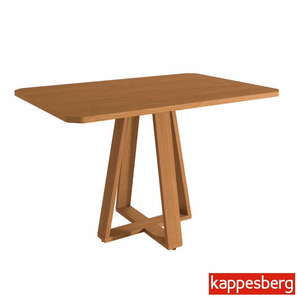 Mesa de Jantar BA65 Tampo MDF Madeirado 120X80 Madeira Maciça - Kappesberg