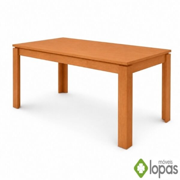 Mesa Athenas 180x90 Amêndoa Clean Tampo Maciço - Móveis Lopas