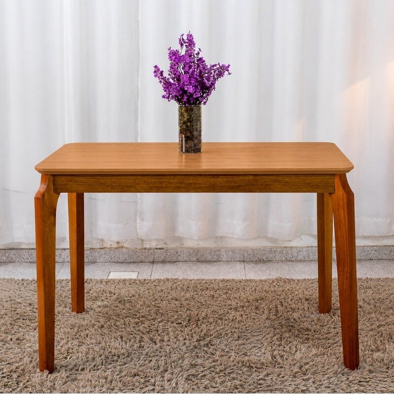 Mesa de Jantar Alegra 120×80 Tampo Madeirado Cinamomo Base Madeira - JCM - Imagem 2