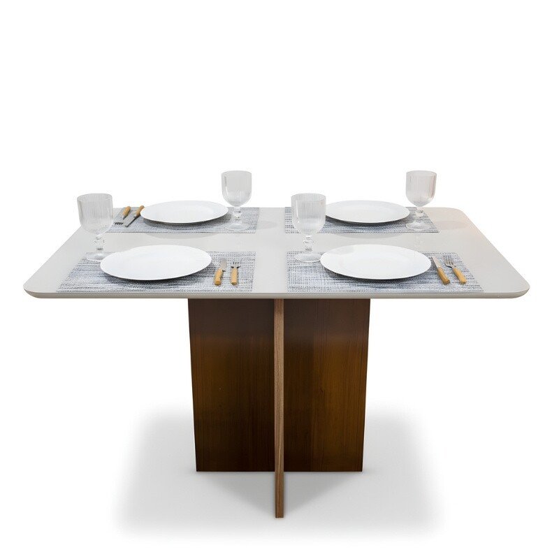 Mesa de Jantar Siena Redonda 100cm Cinamomo/Vidro Off - Minas Plac - Imagem 13
