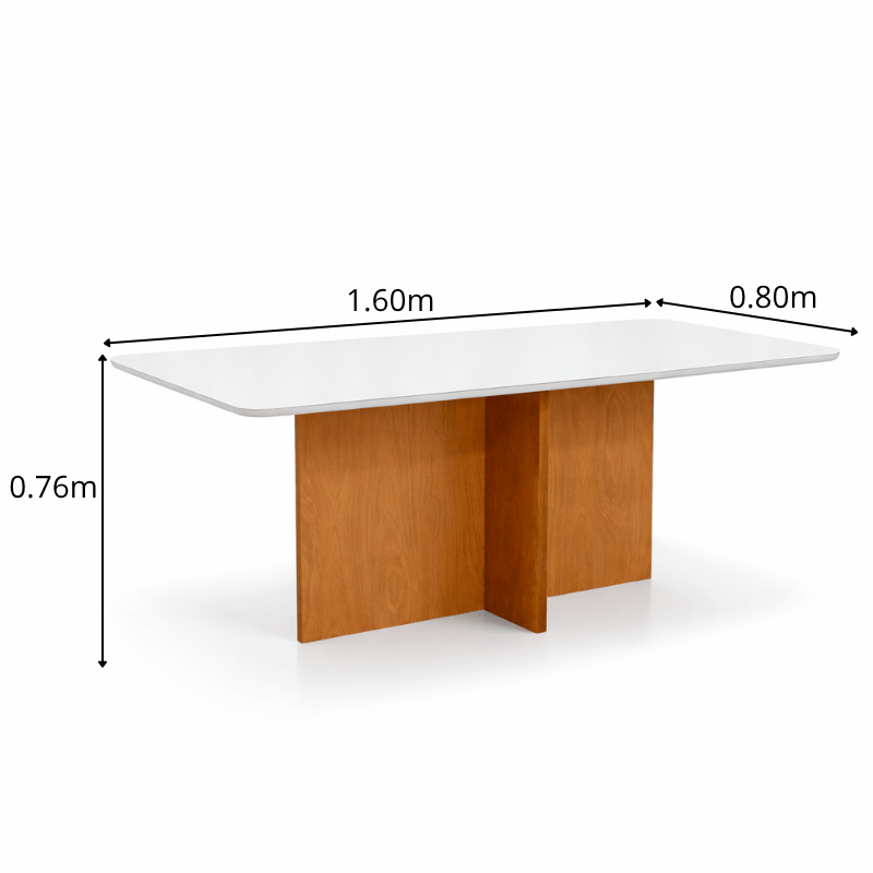 Mesa de Jantar Moscou 160x80 Vidro Off/Base Cinamomo + 6 Cad. Londres Linho Prata Madeira Minas Plac - Entregue Montada - Imagem 8