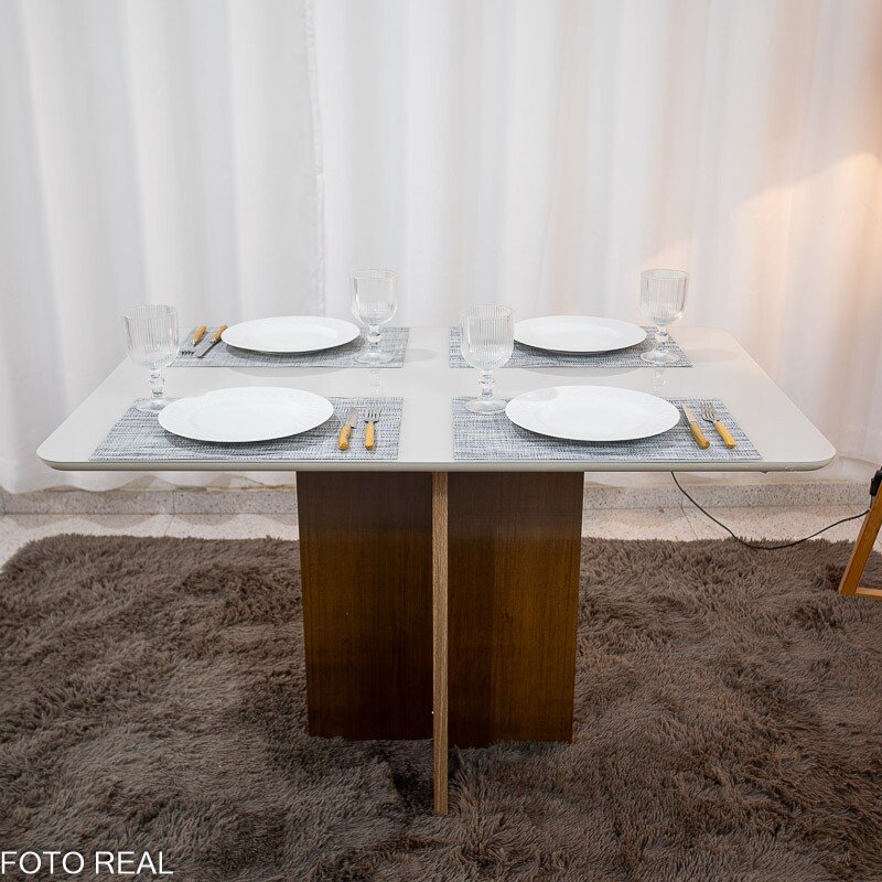 Mesa de Jantar Siena Redonda 100cm Cinamomo/Vidro Off - Minas Plac - Imagem 14