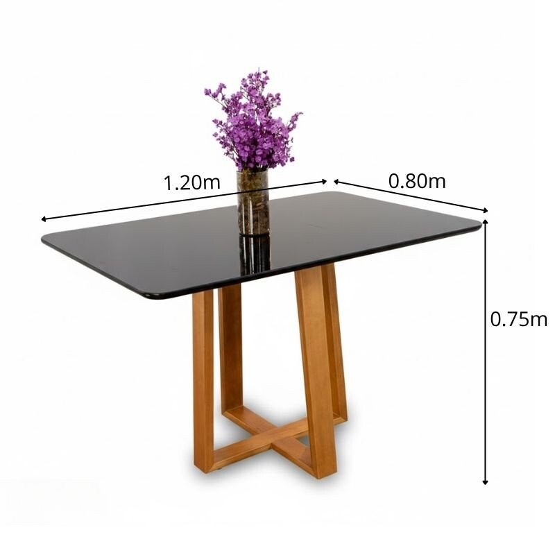 Mesa de Jantar Siena Redonda 100cm Cinamomo/Vidro Off - Minas Plac - Imagem 8