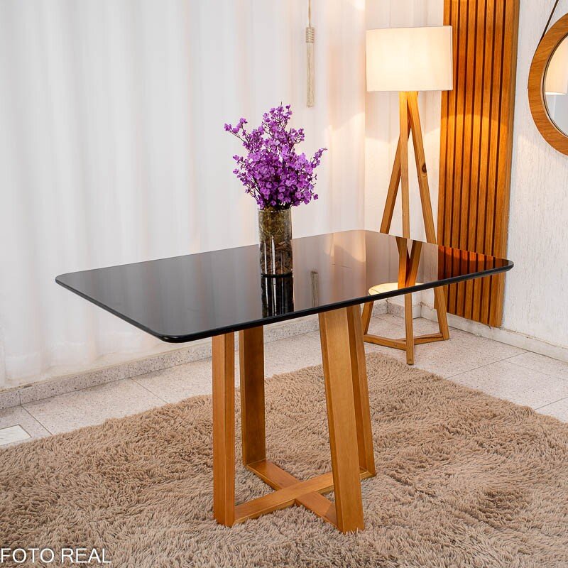 Mesa de Jantar Siena Redonda 100cm Cinamomo/Vidro Off - Minas Plac - Imagem 7