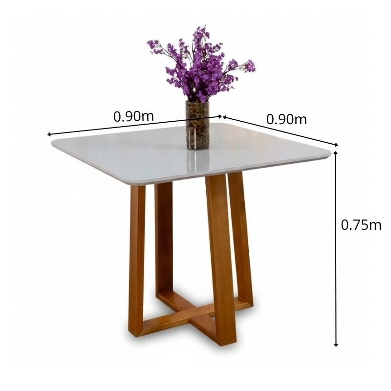 Mesa de Jantar Siena Redonda 100cm Cinamomo/Vidro Off - Minas Plac - Imagem 18