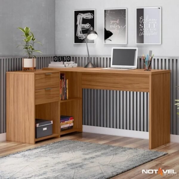 Mesa Office NT 2060 Larg. 2.00m Freijó 2 Gavetas - Notável