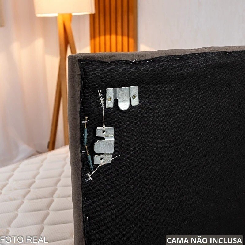 Painel Cabeceira Casal 1.40 Roma Veludo Bege - Imagem 4