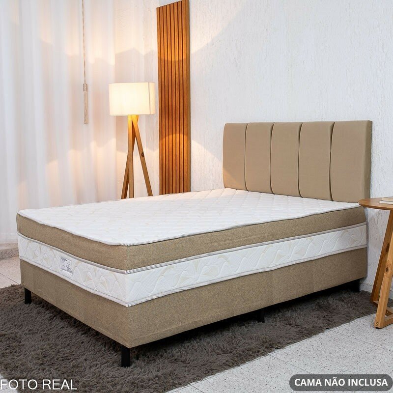 Painel Cabeceira Casal 1.40 Roma Veludo Bege - Imagem 2