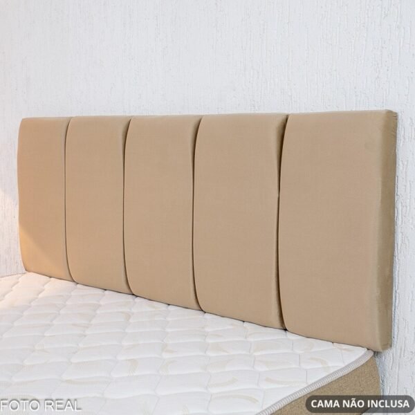 Painel Cabeceira Casal 1.40 Roma Veludo Bege