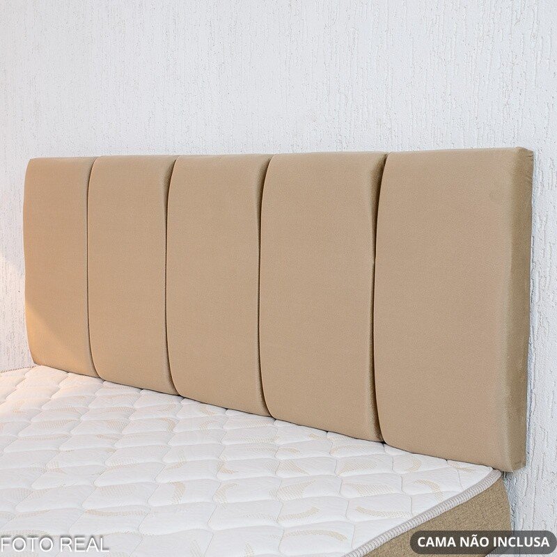 Painel Cabeceira Casal 1.40 Roma Veludo Bege