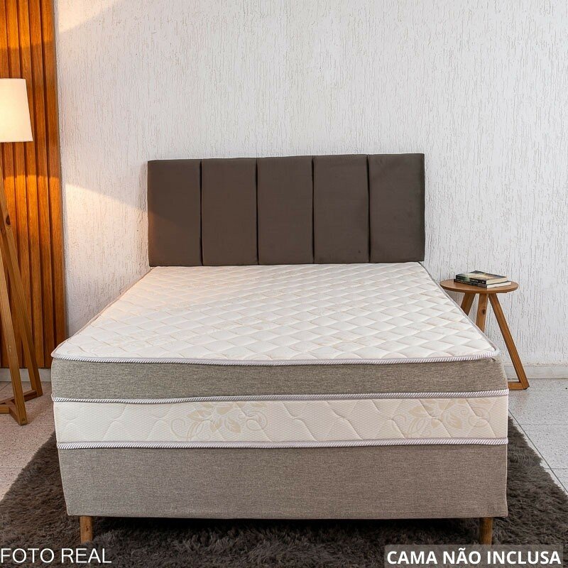 Painel Cabeceira Casal 1.40 Roma Veludo Marrom - Imagem 3