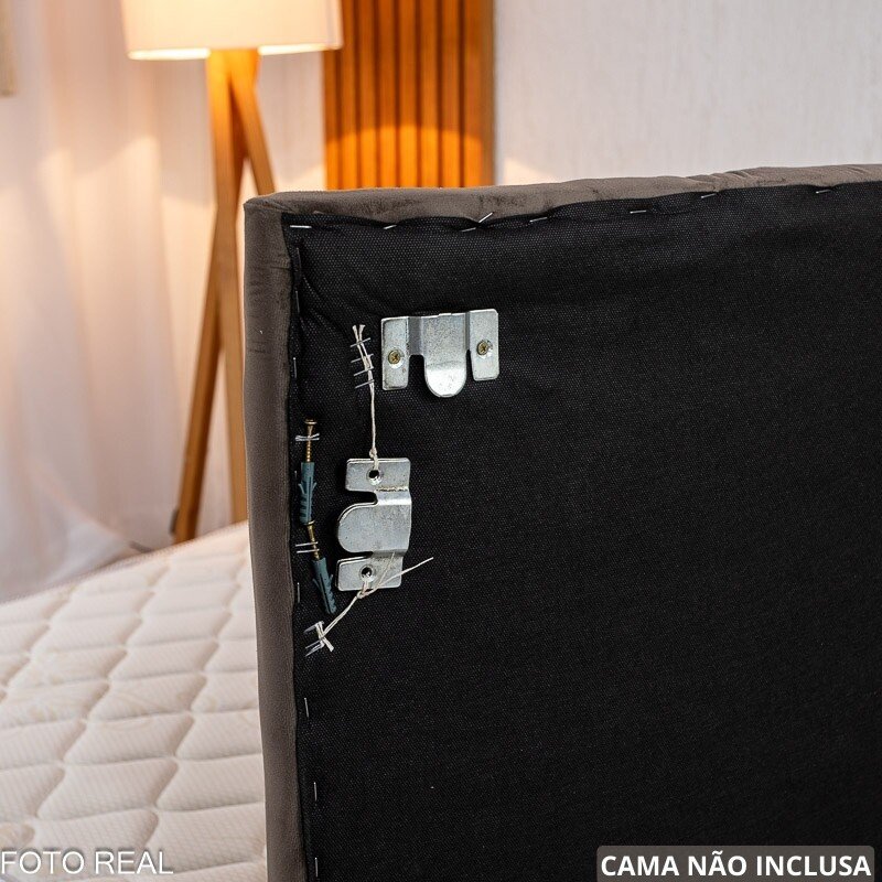 Painel Cabeceira Casal 1.40 Roma Veludo Marrom - Imagem 4