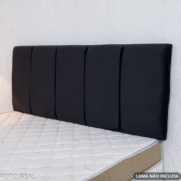 Painel Cabeceira Casal 1.40 Roma Veludo Preto