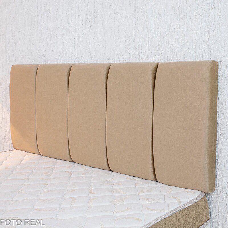 Unibox Casal Premium Ortopédica D33 Nosso Sonho + Painel Cabeceira Roma Veludo Bege - 138x188x62 | Suporta até 250kg - Imagem 2
