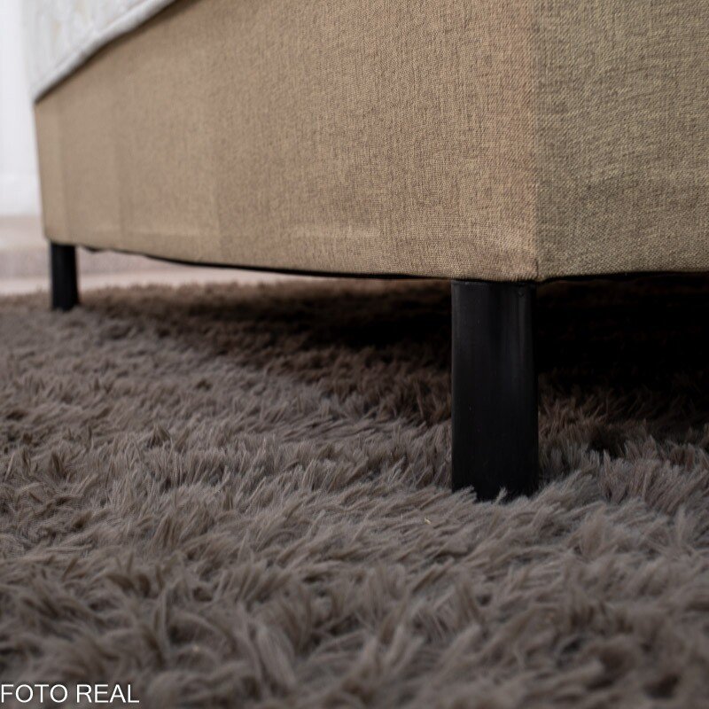 Unibox Casal Premium Ortopédica D33 Nosso Sonho + Painel Cabeceira Roma Veludo Bege - 138x188x62 | Suporta até 250kg - Imagem 5