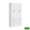 Roupeiro Nápoles Larg. 0.93m Branco 4 Portas 6 Gavetas - San Marino