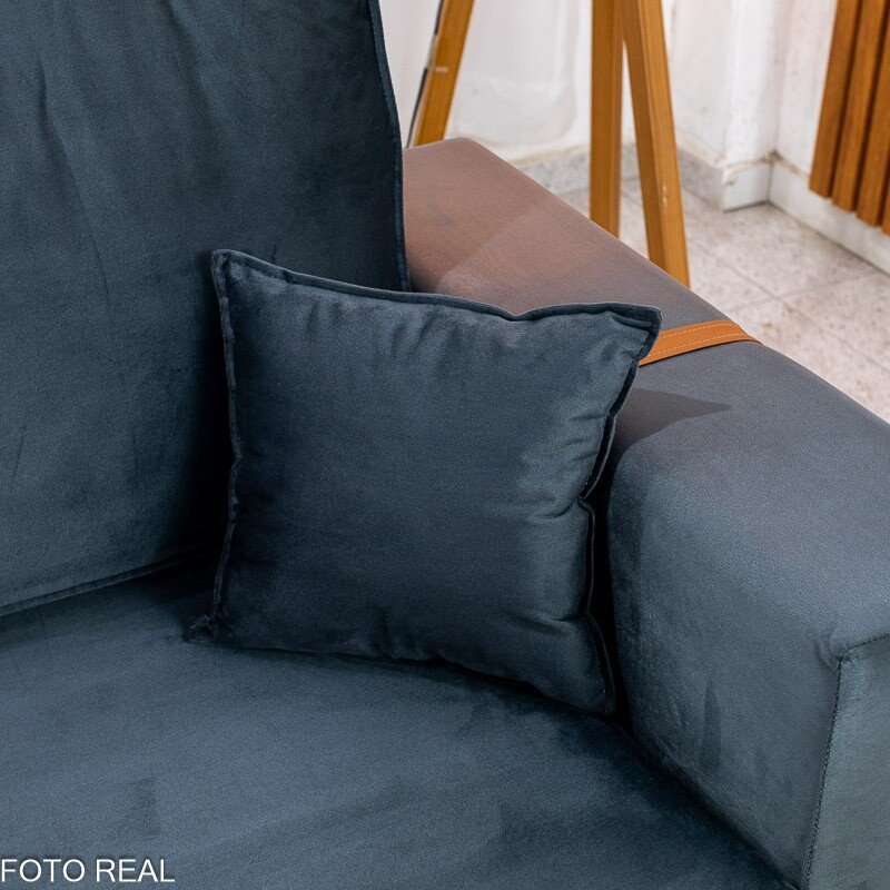 Sofá 3 Lugares Dackar Veludo Cinza 20 Larg. 1.80m - Molas bonnel - Imagem 5